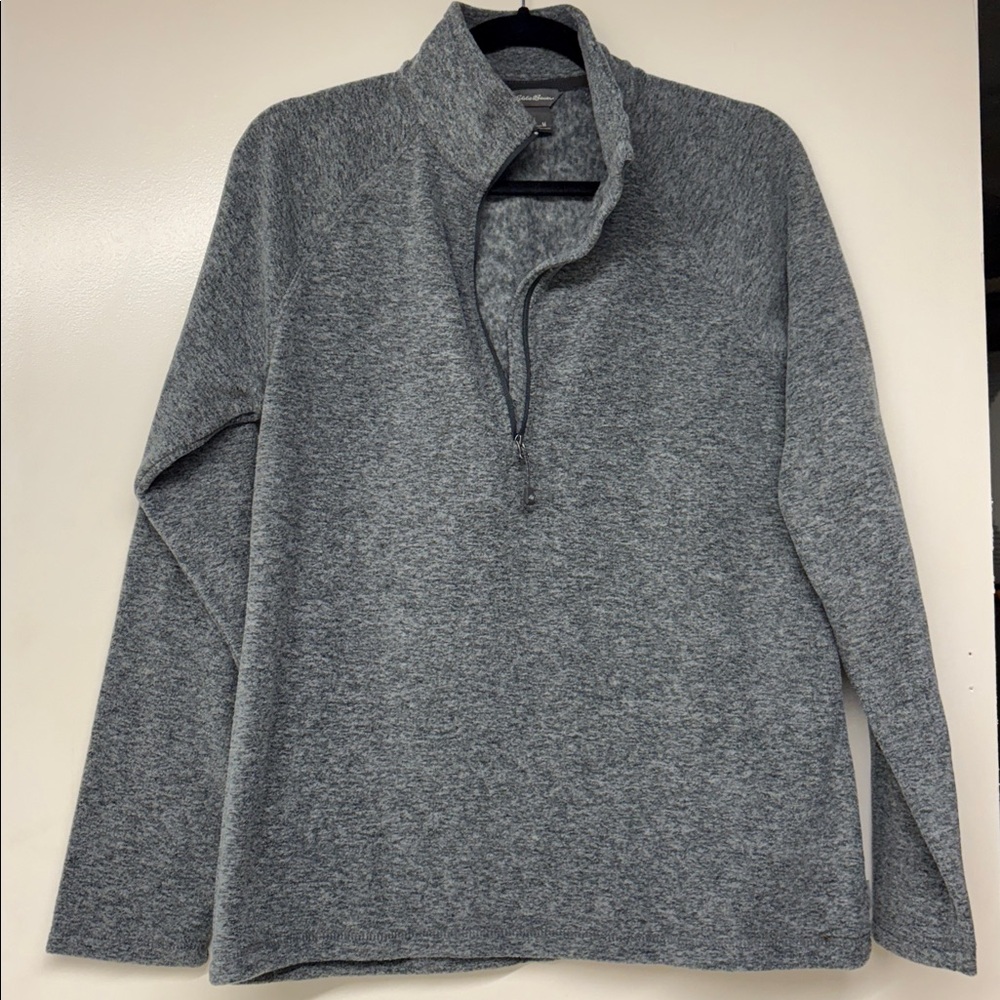 Eddie Bauer Heather Gray Fleece Pullover